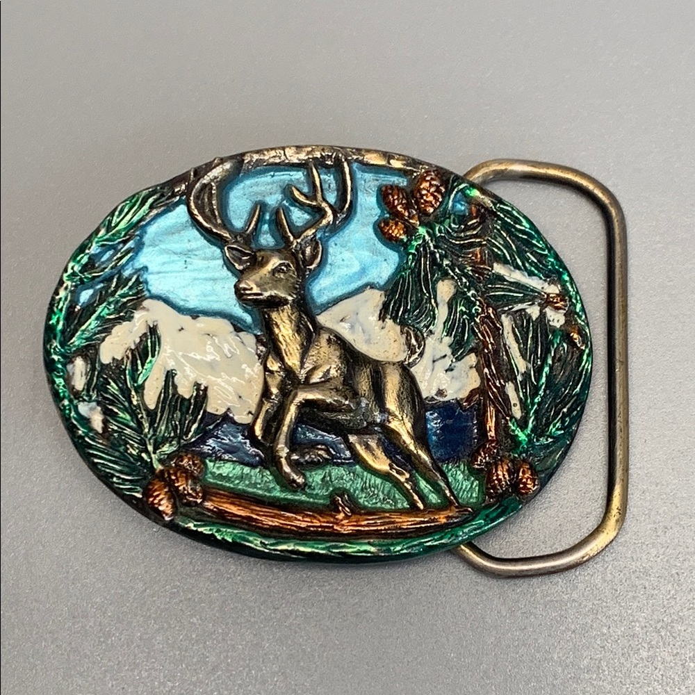 The Great American Buckle Co. 1986 Deer Design Belt Buckle